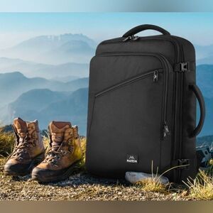 📷🩵NWT Black Expandable Extra Large Travel Backpack